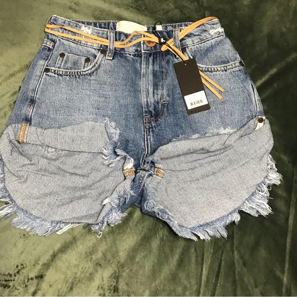 ONE TEASPOON PACIFICA BANDITS BLUE DENIM SHORTS Size 24 Style 22964 100% COTTON - Picture 5 of 15